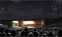 LA RIver outdoor movie theater
